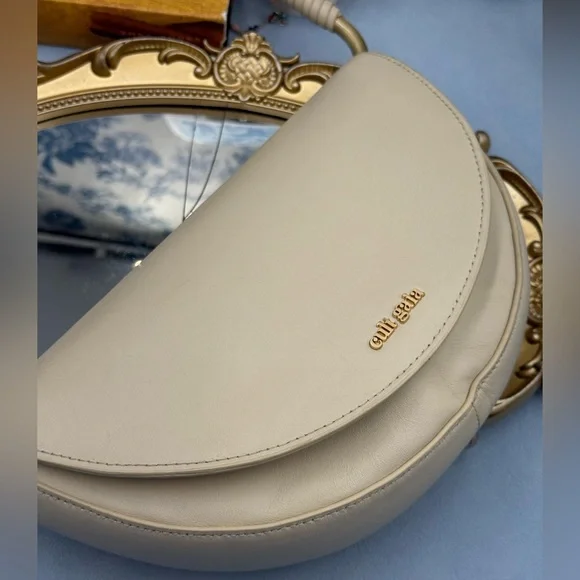🆕 CULT GAIA 🧿 NWOT Ryka Sculptural Shoulder Bag, Off White Leather - Picture 8 of 16